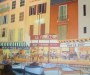 Mural of France inside the Cafe