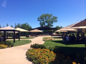 The garden patio at Wilson Creek Winery