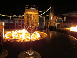 Champagne by fire